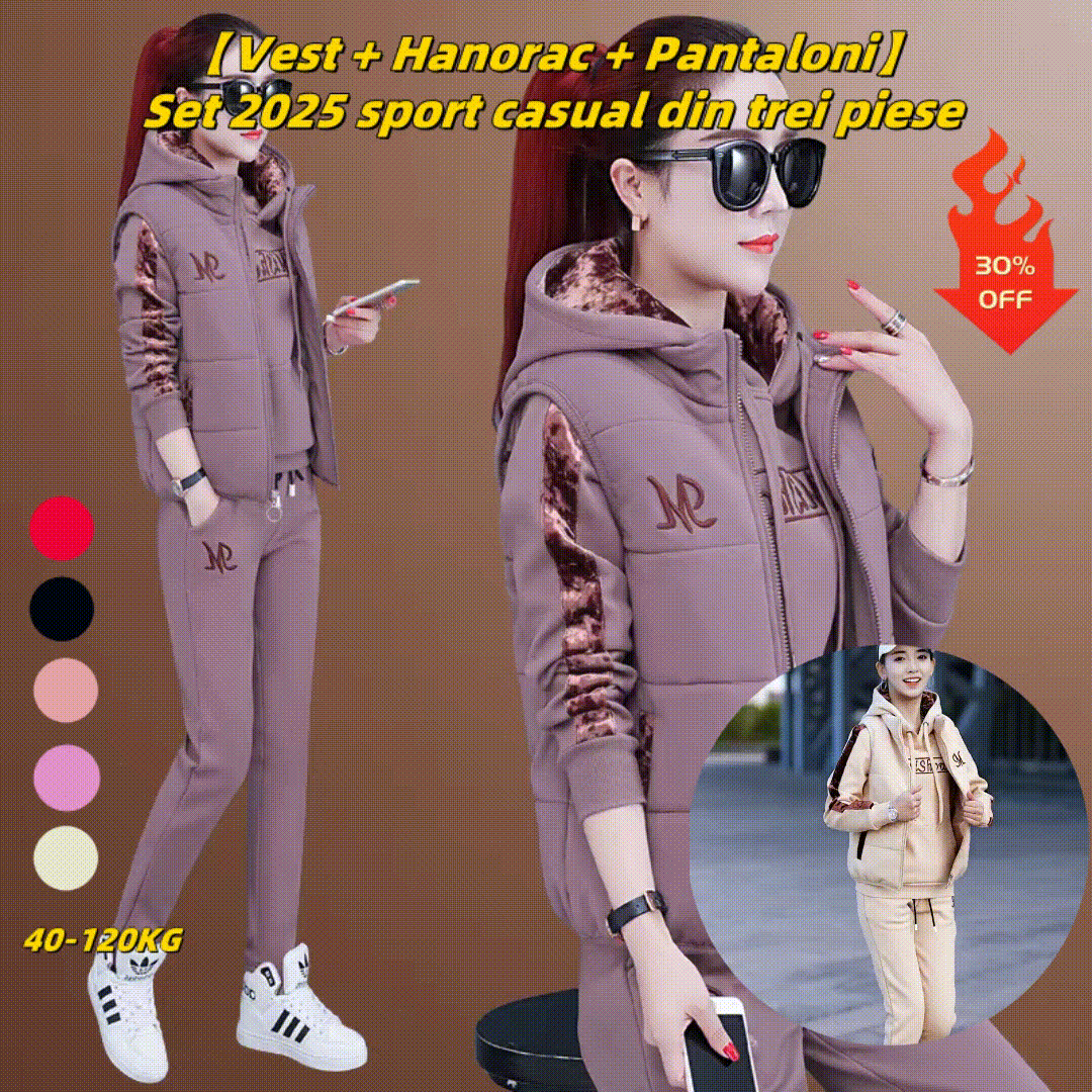 🔥【M-3XL】【Chaleco + Sudadera con capucha + Pantalones】Conjunto deportivo casual de tres piezas 2024