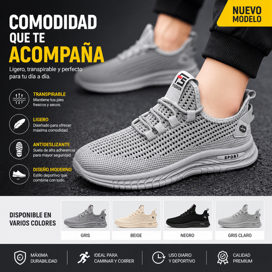🔥👟【39-44】Zapatillas casuales para hombre - Cómodas, transpirables de malla, antideslizantes y de moda