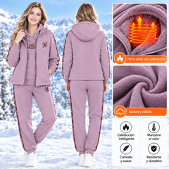 🔥【pantalón + suéter + chaqueta】Nuevo conjunto deportivo y casual de otoño/invierno 2026, acolchado y grueso.