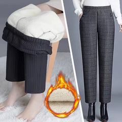 🔥Compre 1 y obtenga 1 gratis🔥【45-90 KG】 Nuevos pantalones casuales rectos de felpa para mujer de otoño e invierno, cintura alta