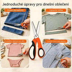 👗✂️ Krejčovské nůžky s ozdobným ostřím – Profesionální střih cik-cak a vlna | Ideální na látky, patchwork a kreativní projekty