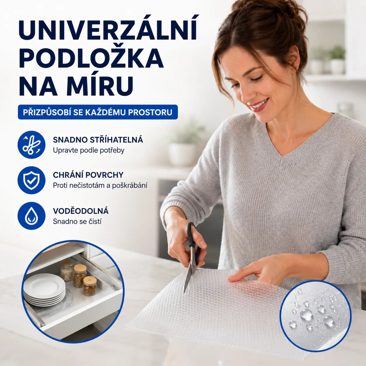 【Balení po 8 kusech, 45*29 cm】🧊🛡️ Voděodolné chrániče polic lednice — protiskluzové, snadno se čistí, bezpečné pro potraviny — udržují police lednice čisté a svěží ✨
