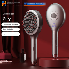 💆‍♀️Peine eléctrico de masaje con luz roja, peine para desenredar y alisar el cabello con aceite de masaje.