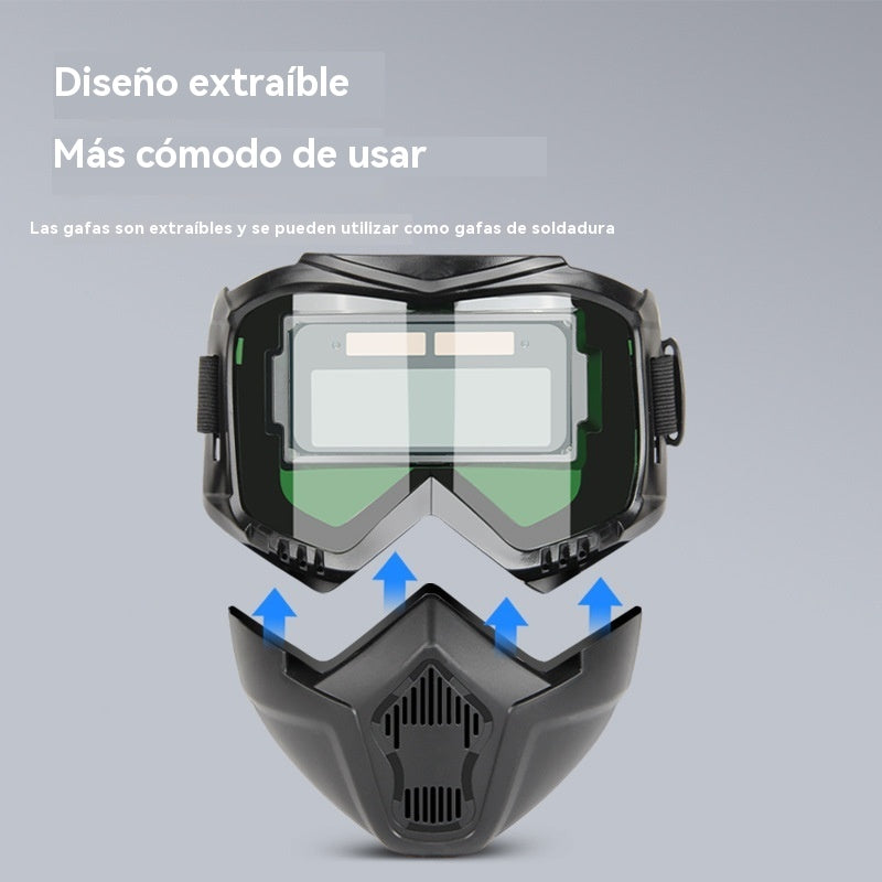 🔥😎Protector facial desmontable con atenuación totalmente automática