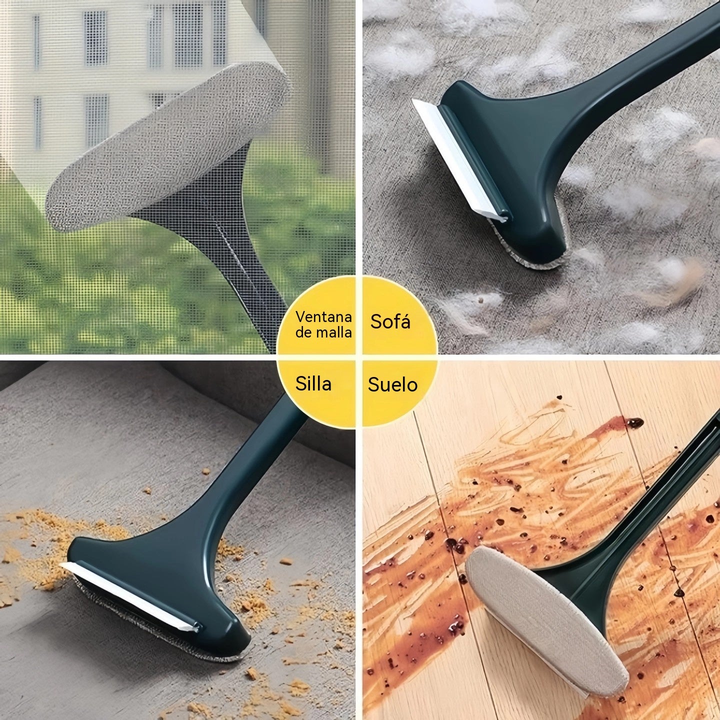 ✨【Compra 1 y llévate 1 gratis】Cepillo para limpiar mosquiteras + cepillo para limpiar cristales. Herramientas de limpieza 2 en 1.