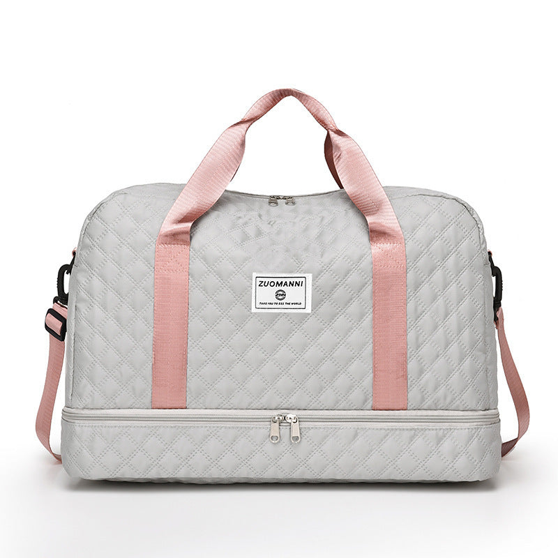 🔥【¡Oferta por tiempo limitado!】🔥Elegante bolsa de viaje de gran capacidad con diseño de separación para uso húmedo y seco, adecuada para yoga y fitness.