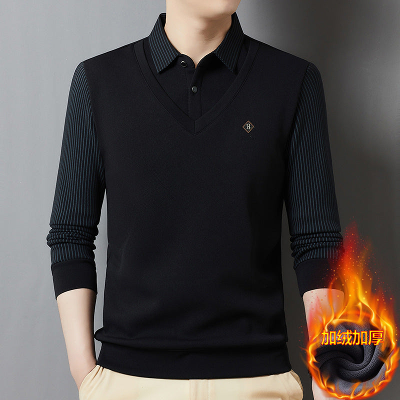 👔Predaj na konci roka🔥【M-4XL】Mužský prémiový kašmírový dvojdielny teplý top všetko v jednom