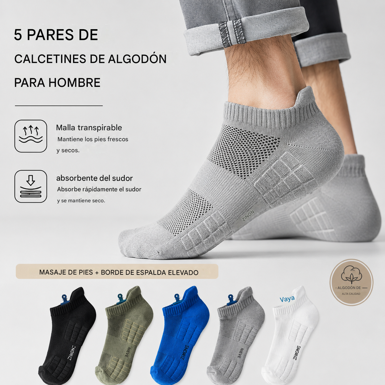 🧦【Paquete de 10 pares】🧦Calcetines para hombre nuevos y mejorados (modelo 2026): transpirables, antibacterianos y resistentes al olor.
