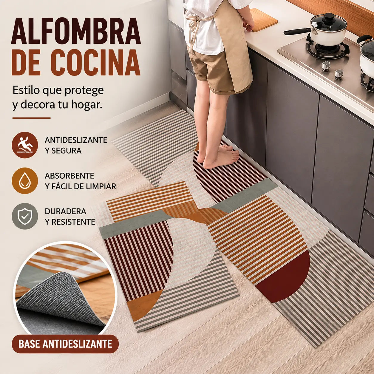 【40*60+40*120cm】De uso común en casa Almohadilla absorbente simple y atmosférica