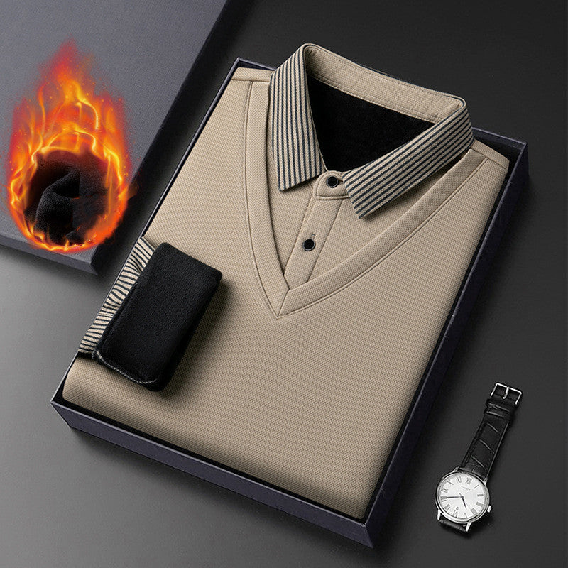 49%OFF👔[M-4XL]Suéter de dos piezas de chenilla sintética para hombre con terciopelo y engrosamiento para mantener el calor