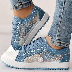 💕【35-42】2025 zapatos de lona de encaje huecos casuales de moda