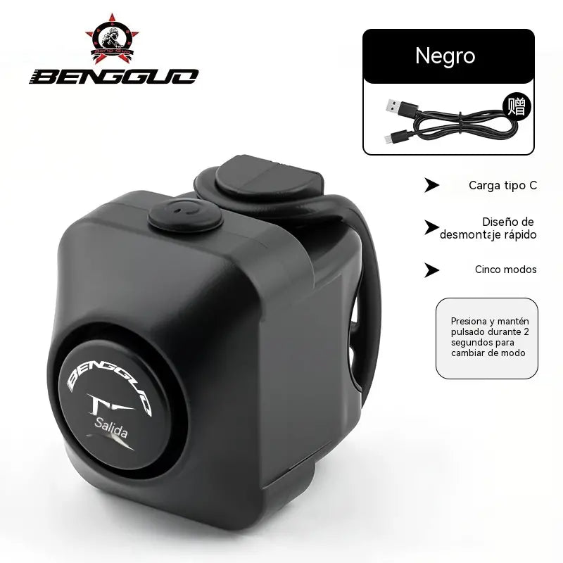 🚴‍♂️🔔 Bocina recargable para bicicleta con 5 modos de sonido