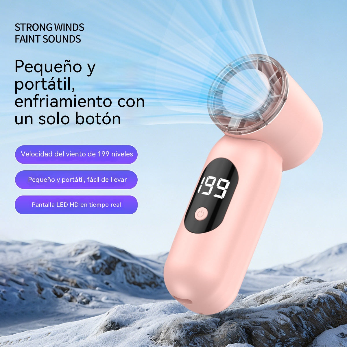 🍃🌀Nuevo ventilador portátil de mano, con gran potencia de aire y una agradable sensación de frescor
