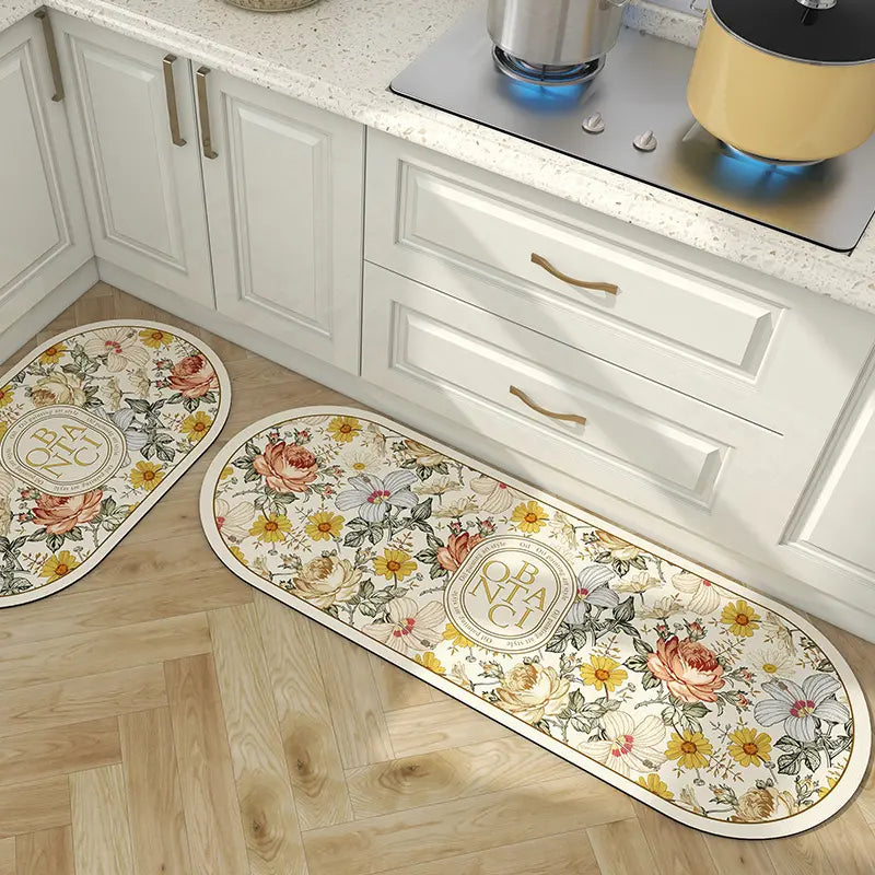 【45*75cm】💥Oferta por tiempo limitado💥Nueva alfombra de cocina de barro de diatomeas, absorbente de agua, antideslizante y resistente a la suciedad