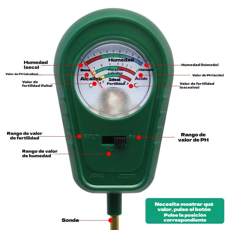 🌱Detector de Suelo 3 en 1 con Pantalla de Puntero