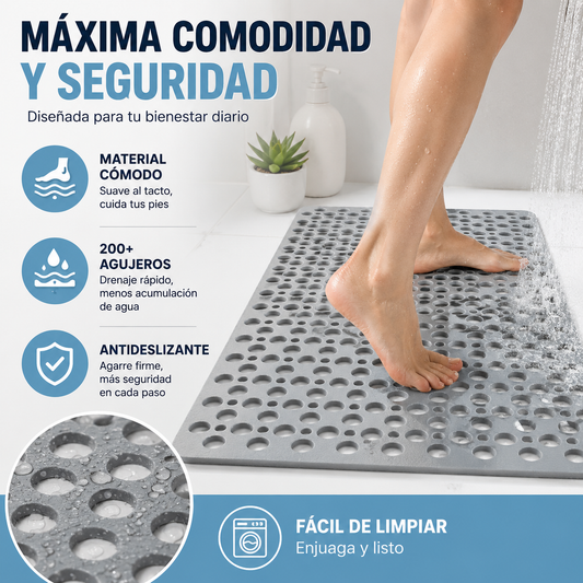 🛁【70x38cm】Alfombrilla de ducha antideslizante y antibacteriana de seguridad🚿 Previene eficazmente caídas y lesiones