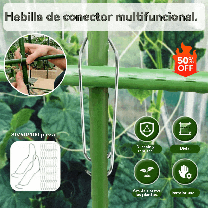 😎🔥【30 piezas por 25 euros】Hebilla fija de escalada de ratán, hebilla de conexión de poste de soporte, hebilla de plantación de alambre de plantación