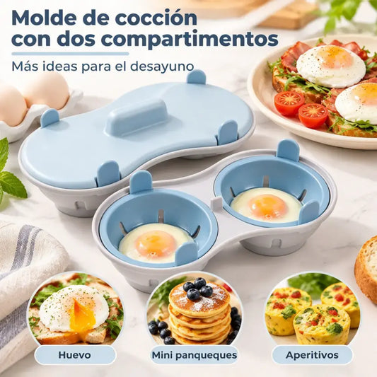 🥚✨ Vařič vajec do mikrovlnné trouby – rychlý a praktický parní hrnec s víkem. Kuchyňská nádoba bez obsahu BPA pro přípravu vajec natvrdo, ztracených vajec či míchaných vajíček během několika minut 🍳