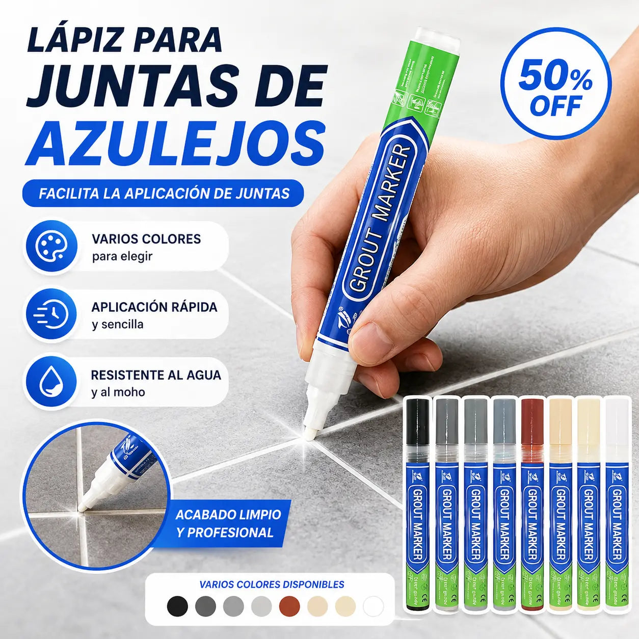 【2 unidades】🔥Lápiz para lechada de baldosas de cerámica resistente al moho y al agua