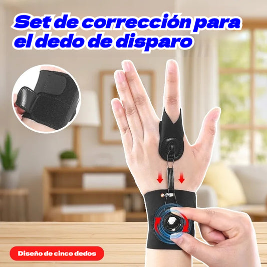 Corrector de dedos tipo cubo con sistema giratorio: férula para tendinitis, dedos flexionados o bloqueados, protección articular y fijación universal (5 dedos).