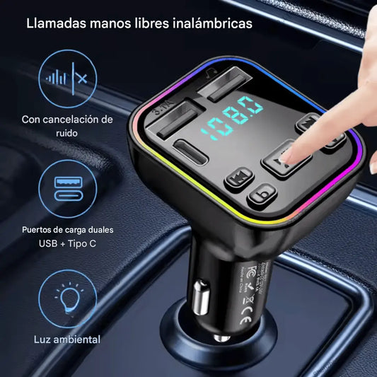 🔥Ofertas increíbles: Reproductor MP3 para coche con luces de colores y Bluetooth