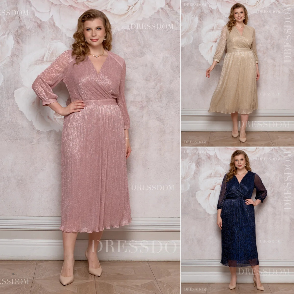 【S-5XL】Vestido degradado brillante ｜Ligero y aireado ｜Elegante y rejuvenecedor