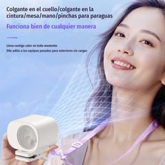 Mini ventilador portátil con motor sin escobillas de alta velocidad.