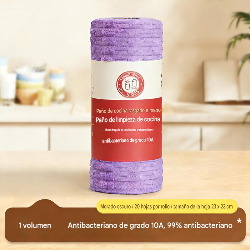 🔥【3 volúmenes 】Rollo de paño de limpieza reutilizable multiusos con hojas desprendibles