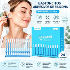 ✨【¡Compra 2 y llévate 2 gratis!】👂 Hisopos de silicona adhesivos para limpieza de oídos | Alternativa ecológica al algodón, elimina la cera con suavidad y sin dolor