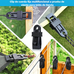 🔥【20 piezas】Clip de cuerda fijo multifuncional a prueba de viento