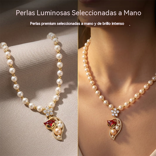 📢📢 ¡50% de descuento! ¡⏰Joyas exclusivas💎Elegante collar de perlas de zorro para mujer!