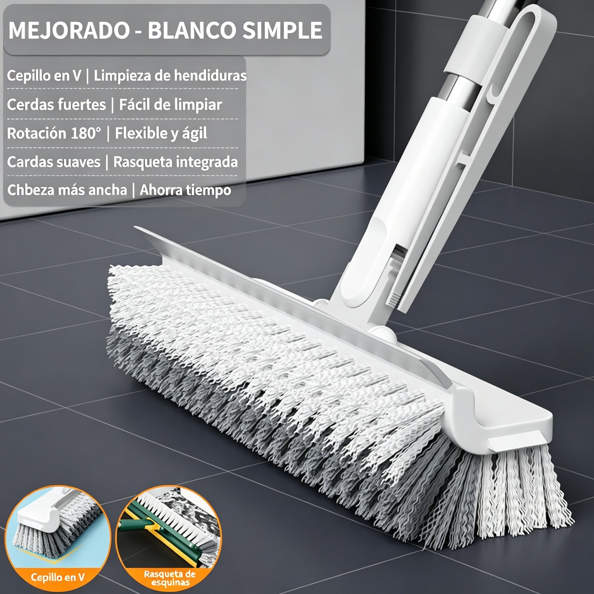 💪🧹 ¡Oferta que no puedes dejar pasar! Cepillo de suelos 3 en 1 ultrapotente – Limpieza profunda para cocina, baño y más ✨💦