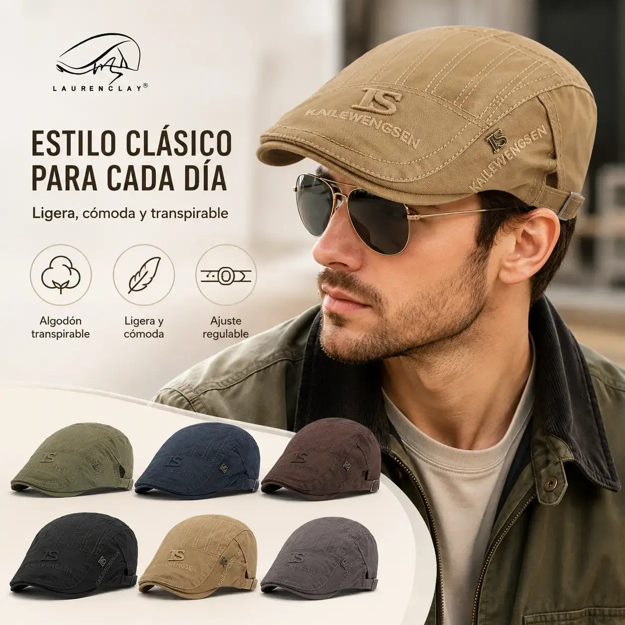 💥【Oferta por tiempo limitado】💥Boina nueva de algodón puro, elegante, con protección solar y transpirable.