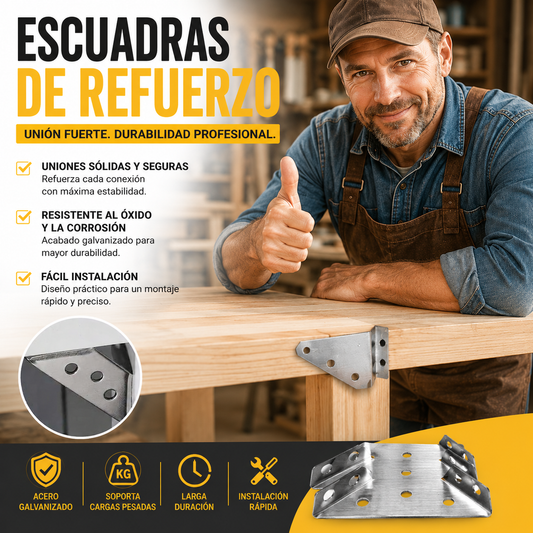 🔩【12 soportes + 84 tornillos】✨Soportes de fijación de acero inoxidable reforzado, bordes y esquinas reforzados, conectores de muebles de 90°