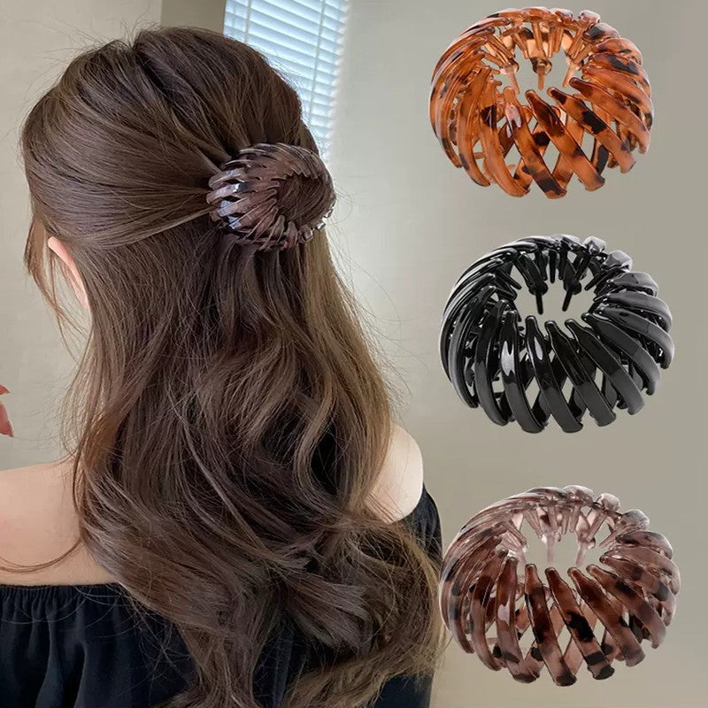 【7 piezas-Contiene 7 colores.】🎀 Nuevas pinzas para el cabello con forma de nido de pájaro: sujetan firmemente colas de caballo altas y moños elegantes, revitalizando instantáneamente tu apariencia.