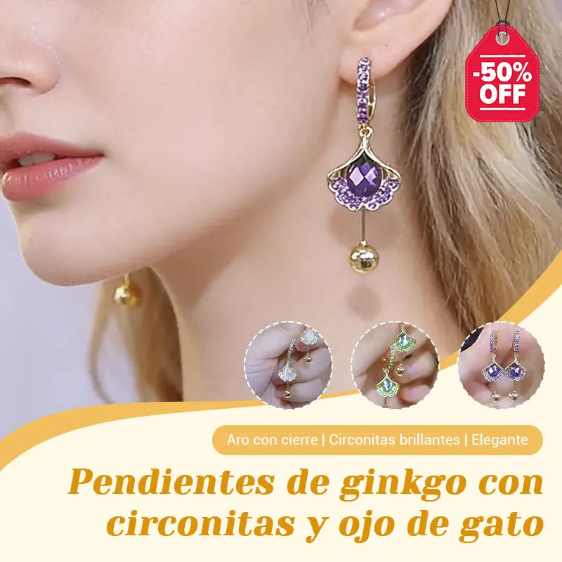 🔥【3 artículos: Verde + Blanco + Morado】🎁💎Pendientes de ojo de gato, pendientes de moda y exquisitos.