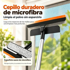 ✨Limpiacristales 3 en 1 con Mango Telescópico – Limpia Cristales, Marcos y Mosquiteros, con Escobilla y Silicona 🧽
