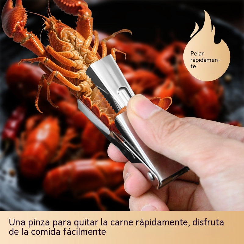 🦐【5 piezas】🦞 Pelador de langosta de acero inoxidable: construcción duradera, mango ergonómico e ideal para acceder fácilmente a la carne de langosta 🍽️