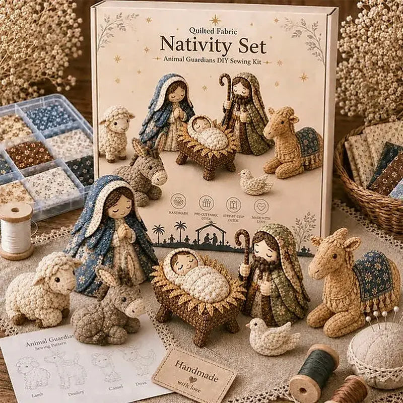 🧵✨ Kit de Costura DIY Belén de Patchwork, Set de Manualidades Navideñas, Adorno Artesanal para Decoración y Regalo 🎄🎁