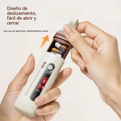 【Compra 1 y llévate 1 gratis】 Mini pastillero con tres compartimentos para uso matutino, vespertino y nocturno, portátil.
