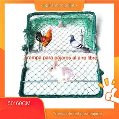 🐔 🐓🐦【40*50cm】Red para Capturar Gallinas y Aves con Mecanismo de Resorte, Fácil y Práctica