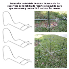 🔥【30 piezas por 25 euros】🌿 Clip Conector de Resorte para Tutores de Jardín | Fijación Cruzada para Tubos de Acero Recubierto | Soporte para Plantas Trepadoras 🔗