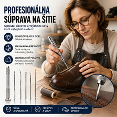 🧵【Kúp 1 a druhý dostaneš zdarma : 2 sady】👞 Sada 5 v 1 s vymeniteľnými šijacími ihlami – Profesionálna súprava na opravu obuvi a prácu s kožou 🛠️✨