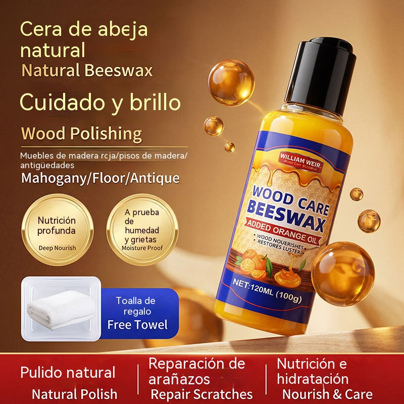 🔥【Compra uno y llévate otro gratis】✨ Agente para pulir y cuidar la madera con cera de abeja (toalla de regalo), adecuado para el mantenimiento y cuidado de muebles de madera maciza.