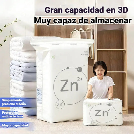 🧳【Juego de 5 piezas】💨 Bolsa de almacenamiento al vacío grande y compresible: no requiere bomba, es a prueba de fugas e ideal para ahorrar espacio en maletas y en casa ✈️