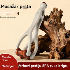 🎁【2 komad】🌿 Masažer za prste od punog drva: Valjci od prirodnog drva pomažu u deblokiranju meridijana zglobova i ublažavanju umora ruku. 🌿