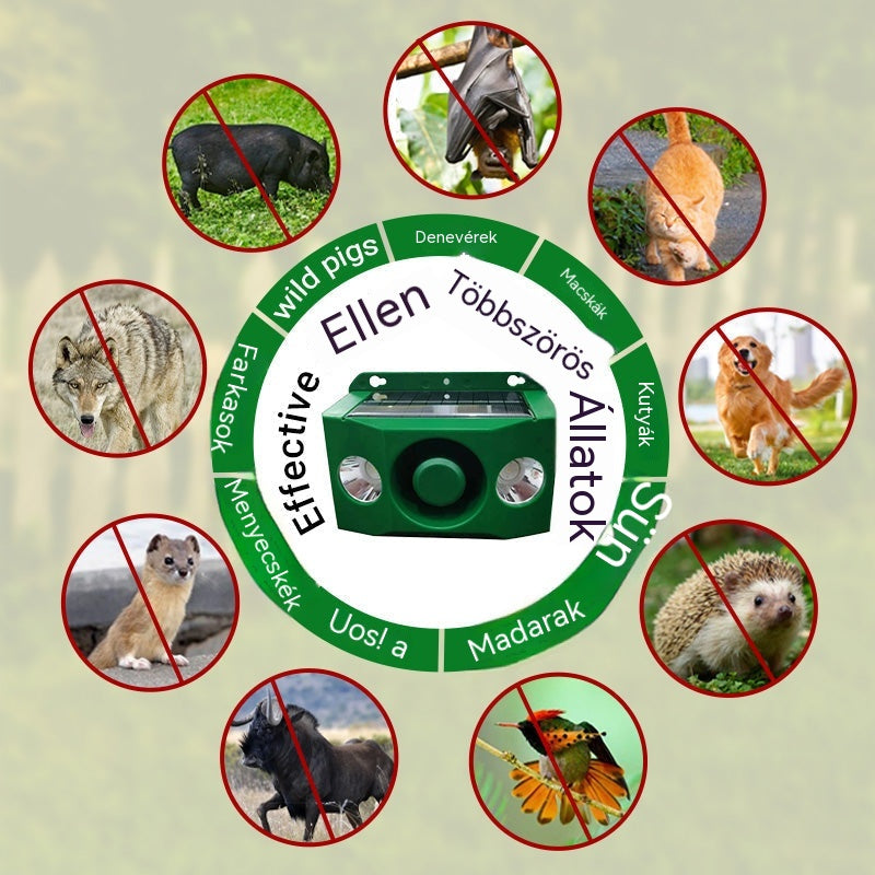 ✨🐅Napenergiás ultrahangos vadriasztó