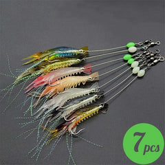 【7 piezas 24 euros】Palitos luminosos de camarones de silicona suave