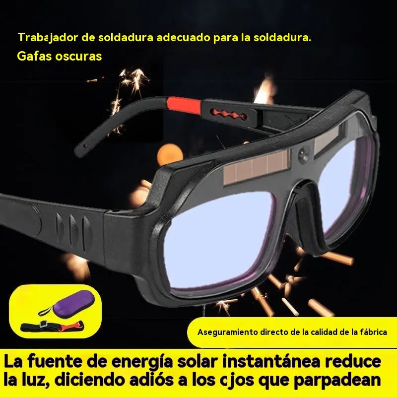 💥🕶️Gafas de soldadura con oscurecimiento automático, gafas de soldadura por arco antideslumbrantes, doble protección para soldadura, gafas de protección UV antideslumbrantes para soldadura