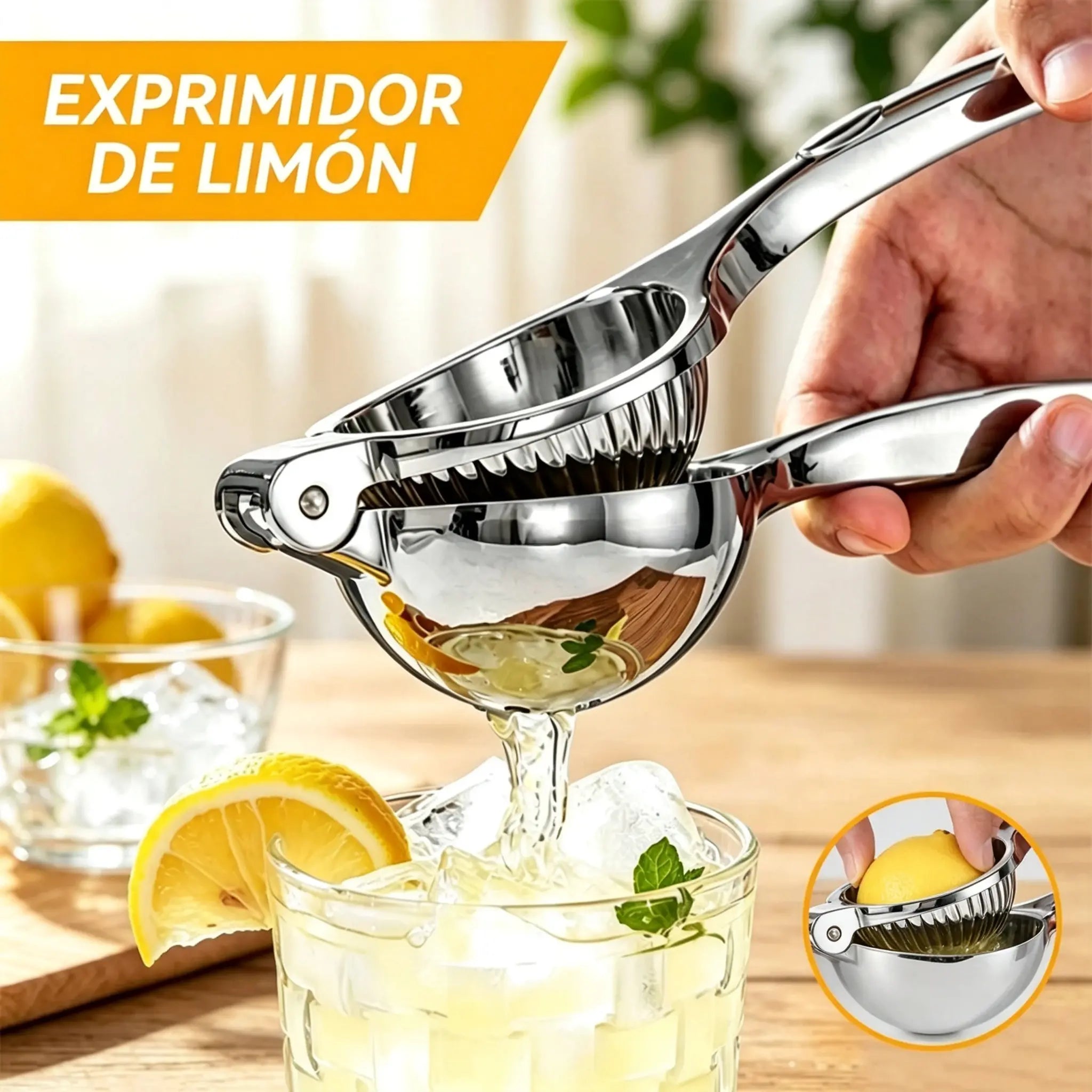 🍋【2 unidades a 26 euros】🧃 Pinza exprimidora de acero inoxidable reforzado: extrae eficazmente el jugo de limones, naranjas y limas 🍊✨